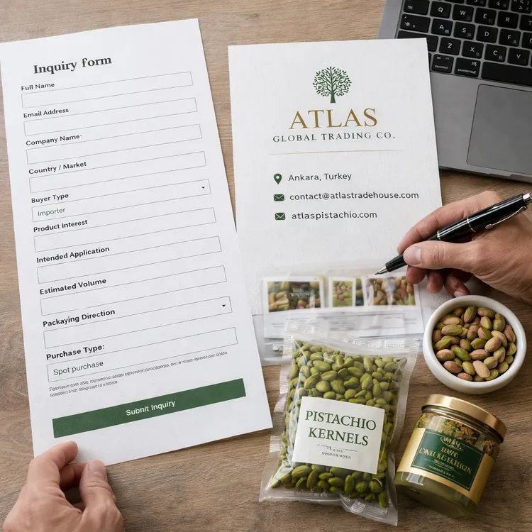 Contact Atlas Global Trading Co. for Turkish pistachio sourcing